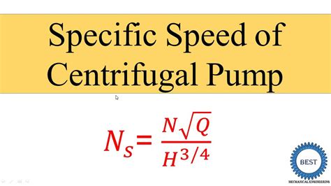 centrifugal pump rotation speed|what is pump specific speed.